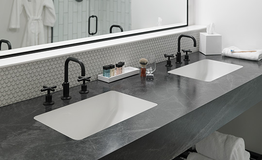 Kitchen sink with lemons K080 306 Ginger Root Mist Formica Solid Surfacing