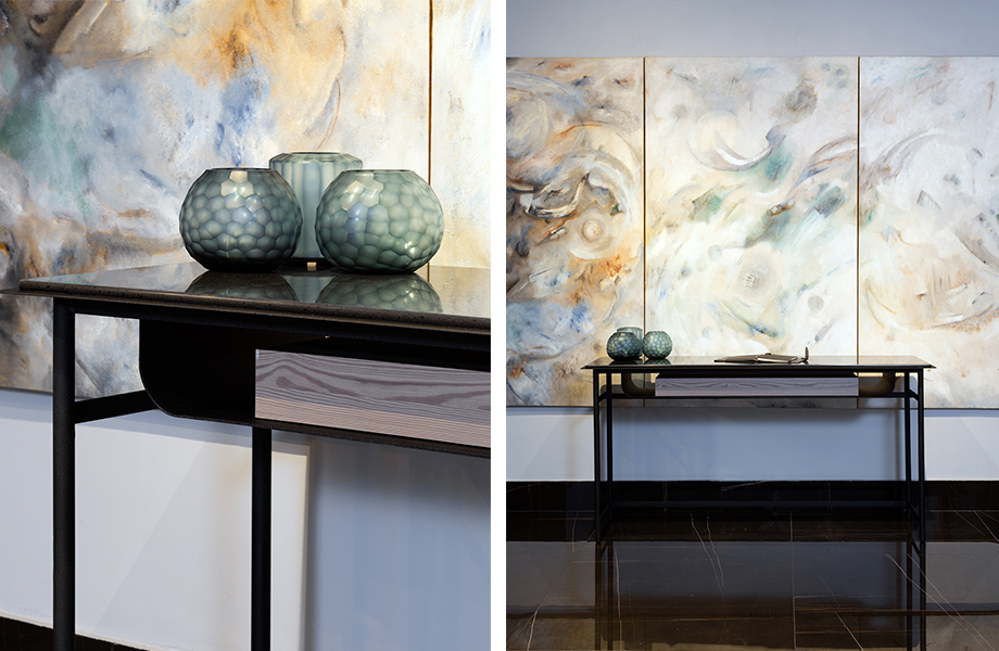 Escritorio Pechtli Lava de Superficie Sólida Everform en Black Lava