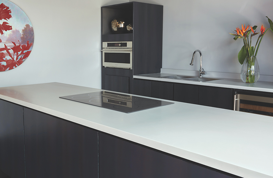  cubierta de Gamma Grey  aplicada en isla de cocina