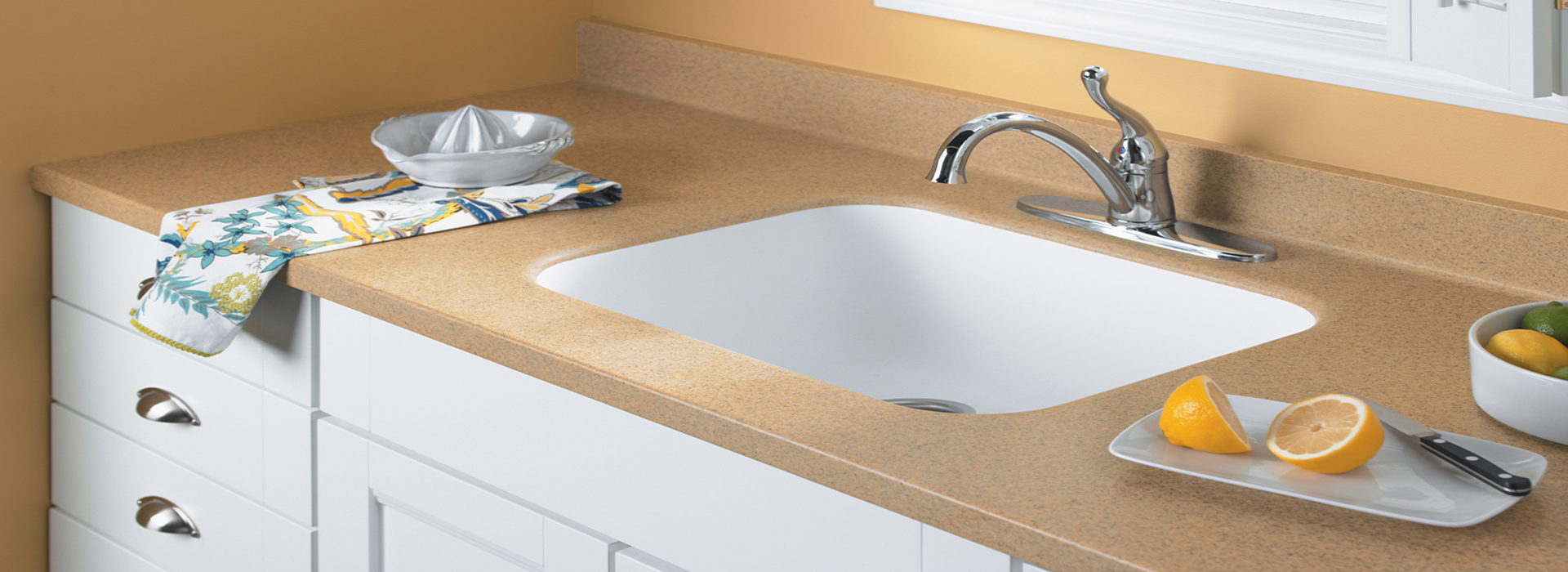 Kitchen sink with lemons K080 306 Ginger Root Mist Formica Solid Surfacing